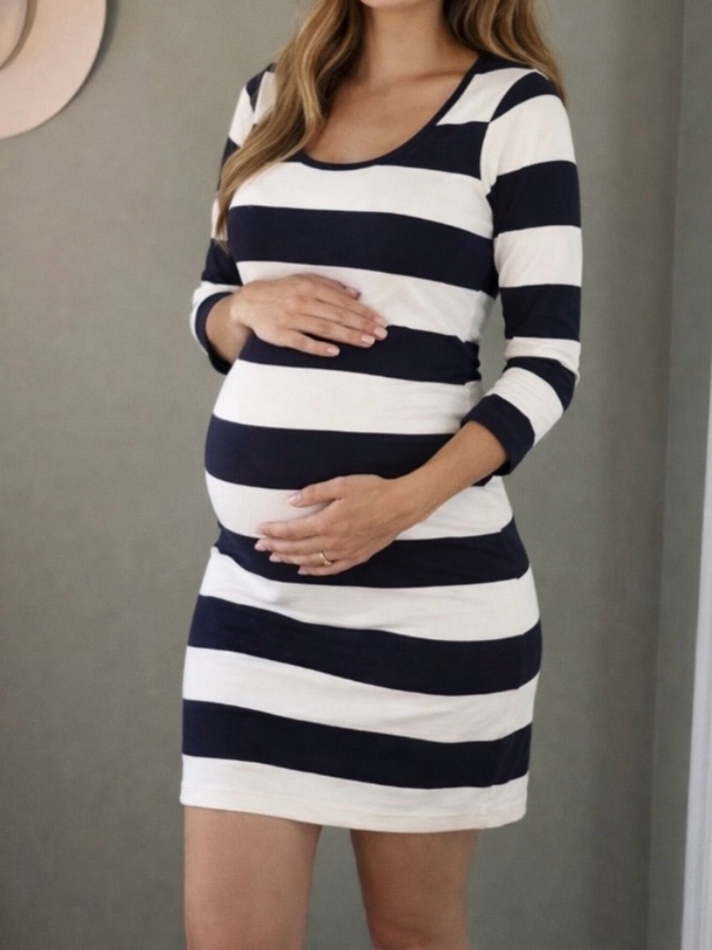 Old Navy Navy and White Striped Mini Dress
